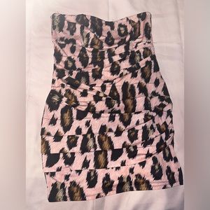 Women’s Large Size Mini Tube Leopard Dress
